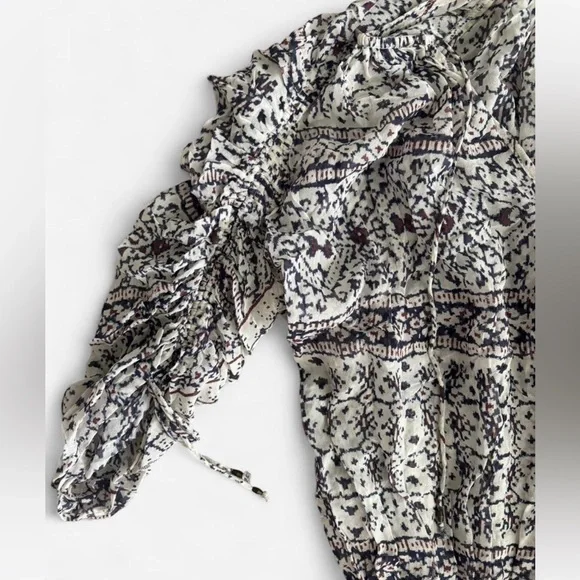 Ulla Johnson Nour Silk Mini Dress Size 0/2 Snow 100% Silk small tiered mini - Picture 3 of 9